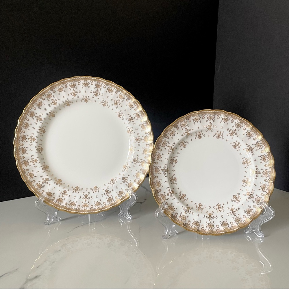 Fleur De Lys Gold Salad & Bread Plate by Spode